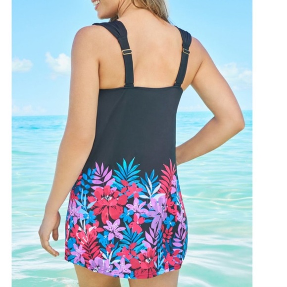 Nwt Swimsuits For All 2pc Smocked Swimdress Set Plus Size Woman Within Size 30 - Picture 2 of 11